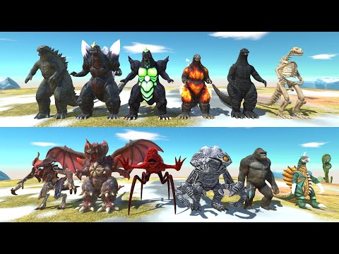 Team Godzilla vs Team Titanus Red - Animal Revolt Battle Simulator