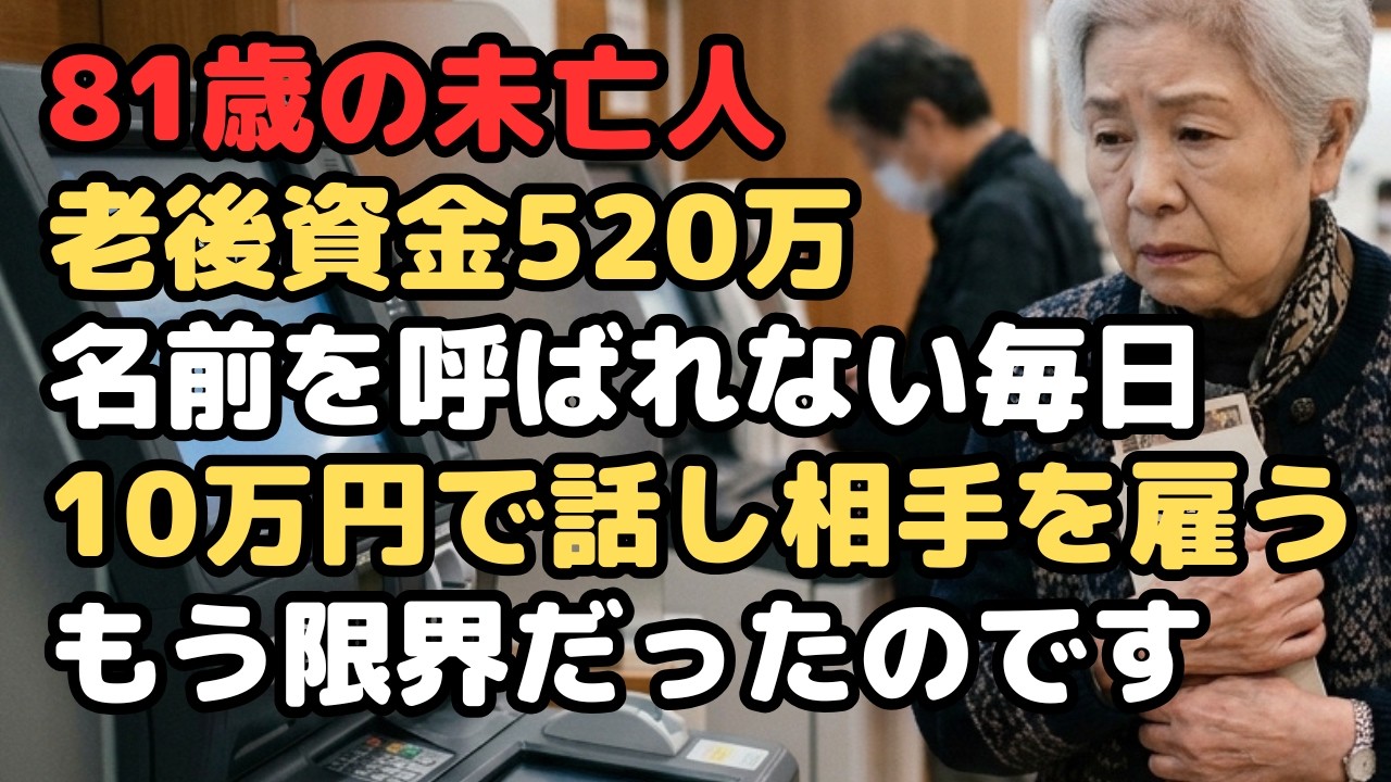 81歳の未亡人、老後資金520万円――「もう一度だけ、名前で呼ばれたかった」そうつぶやいた彼女に訪れた、春の駅での奇跡の再会
