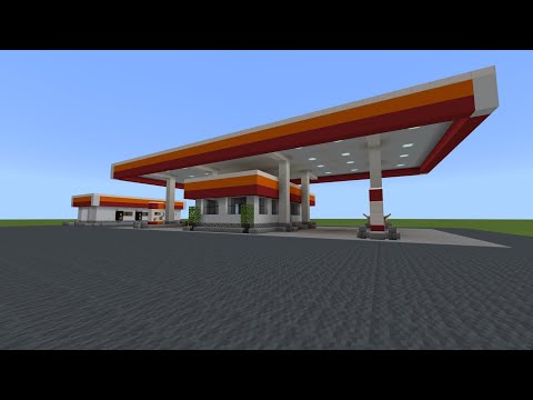 Minecraft: How To Build A Gas Station And Car Wash (Part 1)