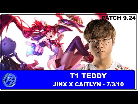 T1 Teddy(Jinx) vs FPX Lwx(Caitlyn) - Patch 9.24
