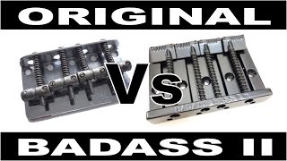 Video thumbnail for Bass Bridge Fender Original Vs Leo Quan Badass II by Monty Bass