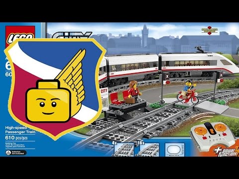 4K LEGO City Trains High-speed Passenger Train 60051 - Speed Build Stop Motion Time-Lapse Review