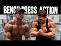 BENCH PRESS ACTION - Steve Kris ft. MuscleMania PRO Onome Egger