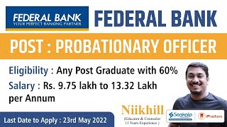 Federal Bank Officer Recruitment || 58000 in hand || Appear Exam from Home (Hindi) || Niikhill Sir