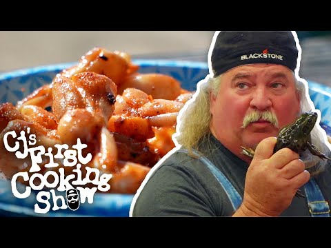 Bruce Mitchell and CJ Hunt Frogs and Cook Frog Legs! | CJ's First Cooking Show | Blackstone Griddles