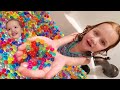 Adley Niko Grow ORBEEZ The Ultimate Ball Pit Inside Our Bathroom Family Games Lunch Routine
