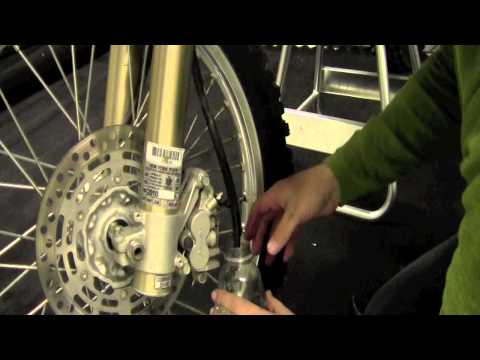 Galfer Stainless Steel Braided front brake line install on a Suzuki DRZ400S
