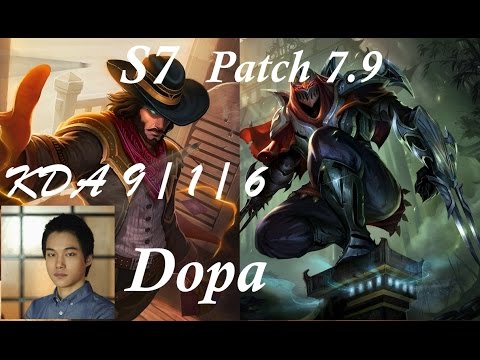 S7 Dopa - TwistedFate vs Zed - Mid KDA 9 / 1 / 6 -- Patch 7.9