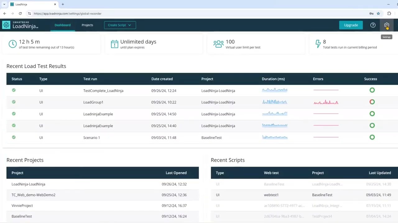TestComplete - Run TestComplete Tests on LoadNinja