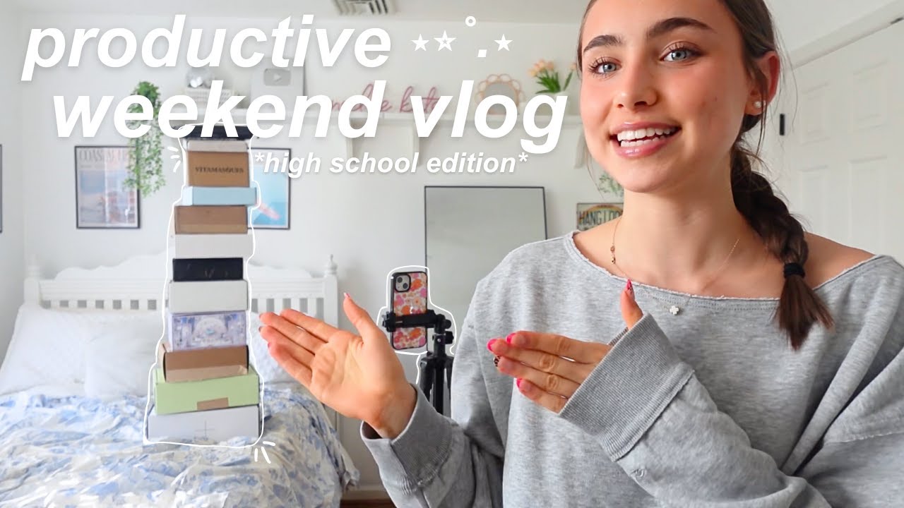 productive weekend vlog 💗 *high school influencer edition!!*