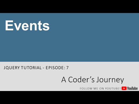 jQuery Tutorial #7 - Events