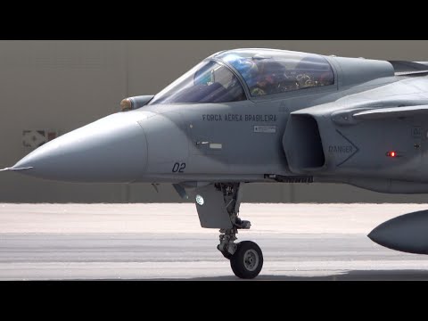 FULL POWER! 🇧🇷 Roar of the F-39 Gripen and AMX A-1 Takeoff | AEROPLANE