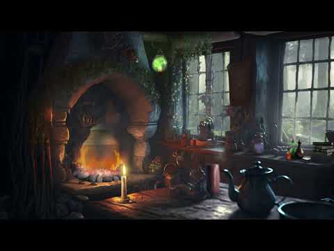 Green Witch Cottage Ambience: Relaxing Rain, fireplace, and more