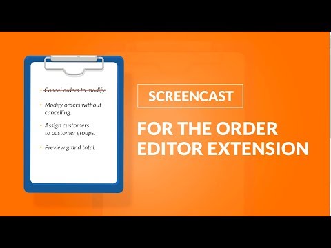 Order Editor extension for Magento 2