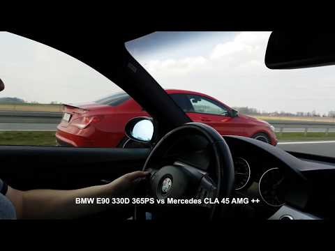 BMW E90 330D 350KM vs Mercedes CLA 45 AMG+ TOP SPEED!