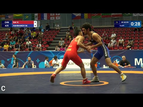 Qual. GR - 60 kg: M. RAHMANOV (AZE) df. K. BAI (CHN) by TF, 9-0