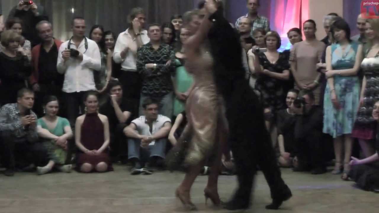 Alejandra Mantinan & Leandro Palou, 3, Workshop in Moscow. Show in milonga El Calor,