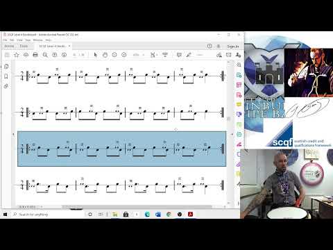 SCQF Level 4 Snare Drumming - Drags in Simple Time