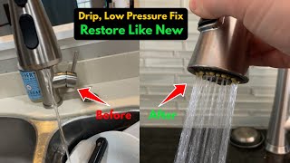 How to Fix a Kitchen Pull-Down Faucet Sprayer | Drip, Low Pressure, Fix Like New ||