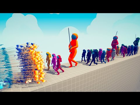 CAN AMONG US ARMY & 3 GIANT CROSS THE BRIDGE? | TABS - Totally Accurate Battle Simulator