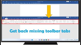 How to Get Back Missing Toolbar Ribbon Tabs of MS Word, Excel, PPT