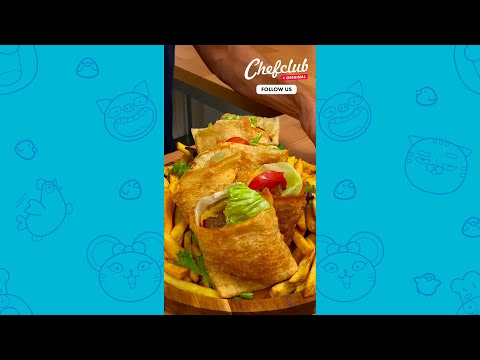 Hambúrguer frito de queijo 🍔😍 Sem esquecer das batatas fritas!