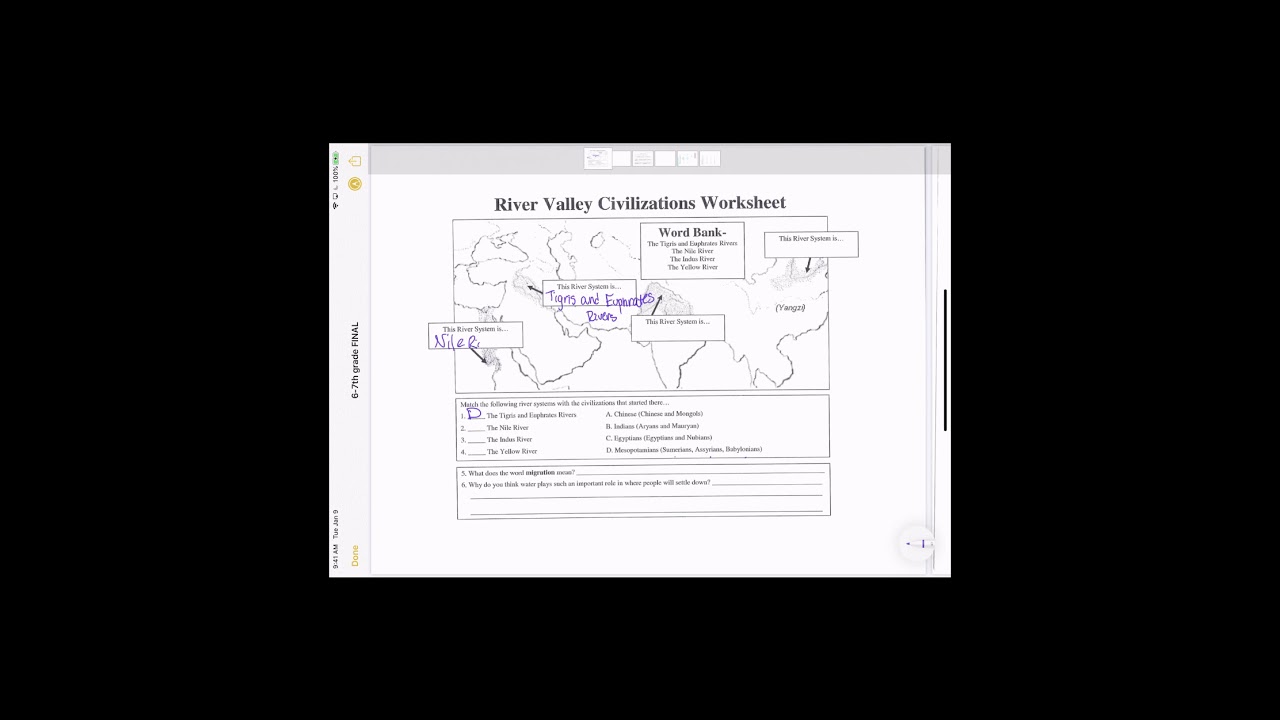 River Valley Civilizations Worksheets Review
