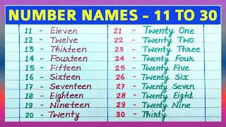 Number Names 11 to 30 | Learn Number Spelling from 11 to 30 in English | English Numbers | #rsgauri