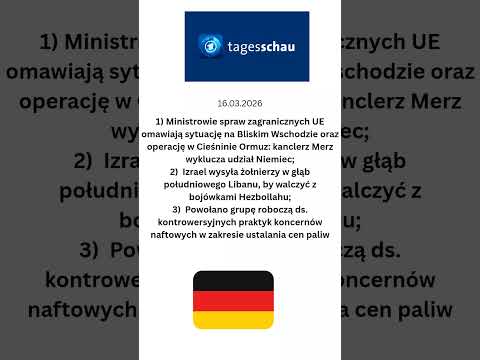 Niemiecki dziennik telewizyjny  @tagesschau 16 marca