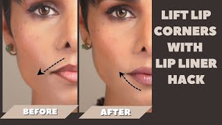 My Lip Lift Technique to Lift the CORNERS OF LIPS with lip liner