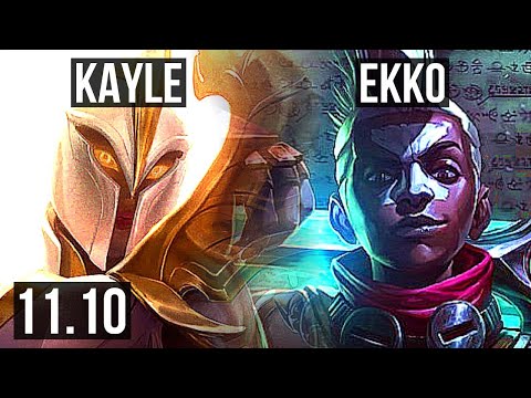 KAYLE vs EKKO (TOP) | Rank 1 Kayle, 6/2/7, Dominating, Rank 14 | EUW Challenger | v11.10