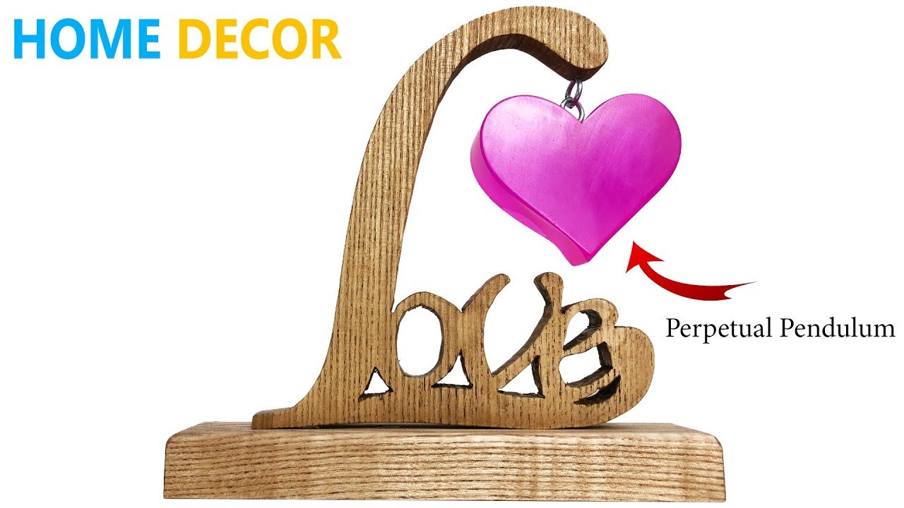 DIY Gif Love for Valentine/How to make a Gif Love with Epoxy and Wood / Home Decor