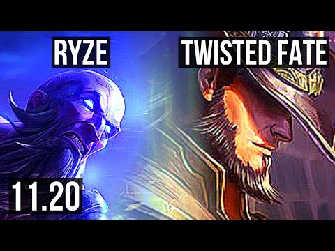 RYZE vs TWISTED FATE (MID) | 7/2/8, Rank 13 Ryze | EUW Challenger | v11.20