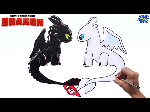 Toothless and Light Fury Drawing || How to Draw Easy Step by Step