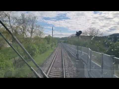Führerstandmitfahrt. Regensburg - Ingolstadt. Eingleisigestrecke. BR-193 Vectron Z kabiny maszynisty