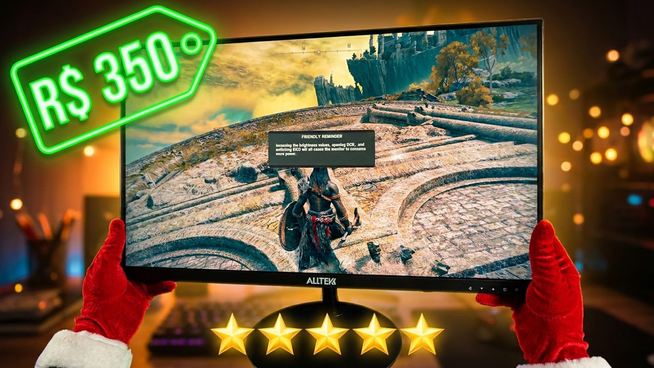 Miniatura da avaliação em vídeo de Monitor 21,5 Polegadas Full HD 100 Hz com Alto-falantes Integrados