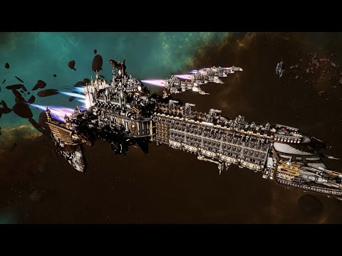 Imperial Navy vs Tau Protector Fleet - Skalgrim Mod - Massive Battle - Battlefleet Gothic Armada 2