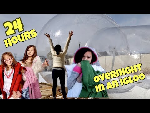 SPENDING 24 HOURS OVERNIGHT IN A BUBBLE TENT!