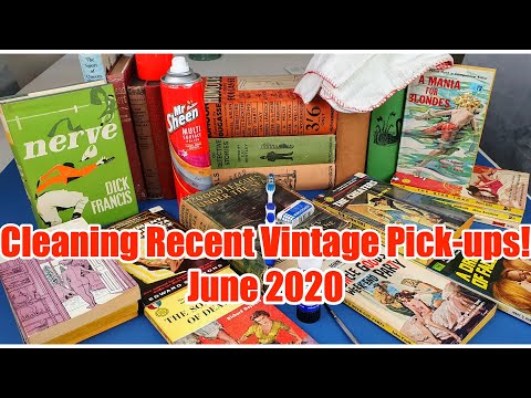 Cleaning Recent - Vintage Paperback + Book Pick Ups - June 2020 - Unintentional ASMR?
