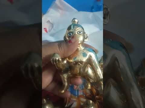 Golden brasss brass laddu gopal statue, for gifting