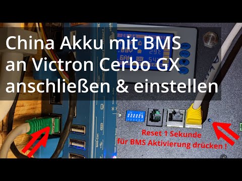 Connect and configure the BMS China battery on the Victron Cerbo GX