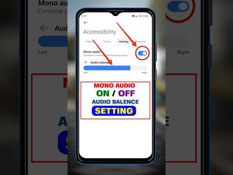 👆Accessibility Setting -Mono Audio On /Off || Audio Balance Setting #shorts