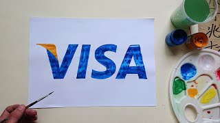 Cómo dibujar el logotipo de Visa/how to draw a visa logo