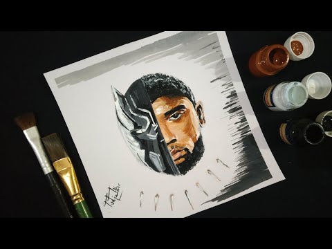 Chadwick Boseman Tribute|Black Panther|Art Tribute To Chadwick Boseman|Realistic Acrylic Painting