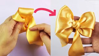 Easy Satin Ribbon double Bow In 2 Minutes  #simple&easy