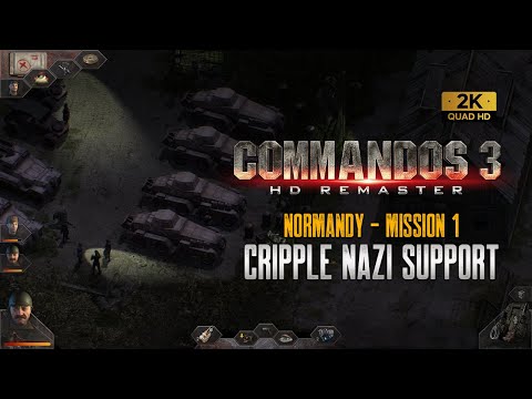 Commandos 3 Hd Remaster | Mission 1 | NORMANDY | Cripple Nazi Support (1440p)