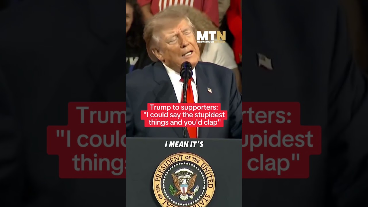 Video: Trump tells rally crowd he could say stupidest things and they'd clap
