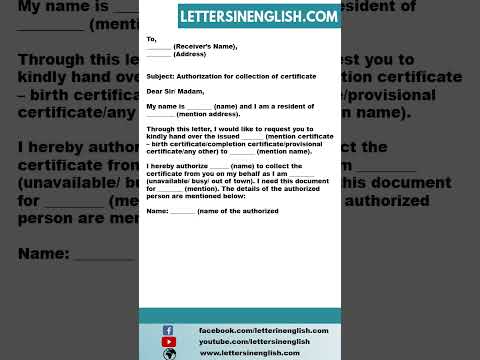 Certificate Collection Authorization Letter