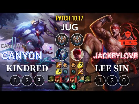 DWG Canyon Kindred vs TES JackeyLove Lee Sin Jungle - KR Patch 10.17