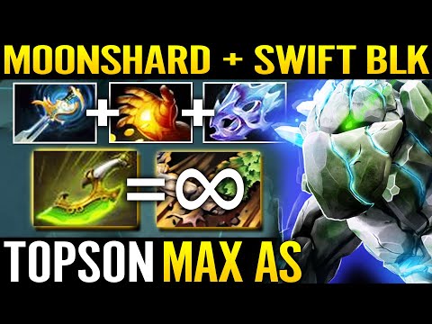 🔥 TOPSON [Tiny] Max Attack Speed Build - Moonshard + Swift Blink Unlimit Tree Attack 7.29 Dota 2 Pro